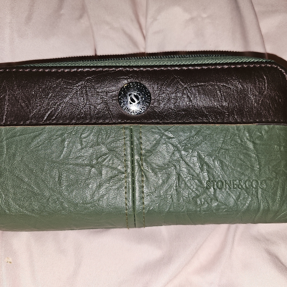 Stone & Co. Two-Tone Green and Brown Wallet